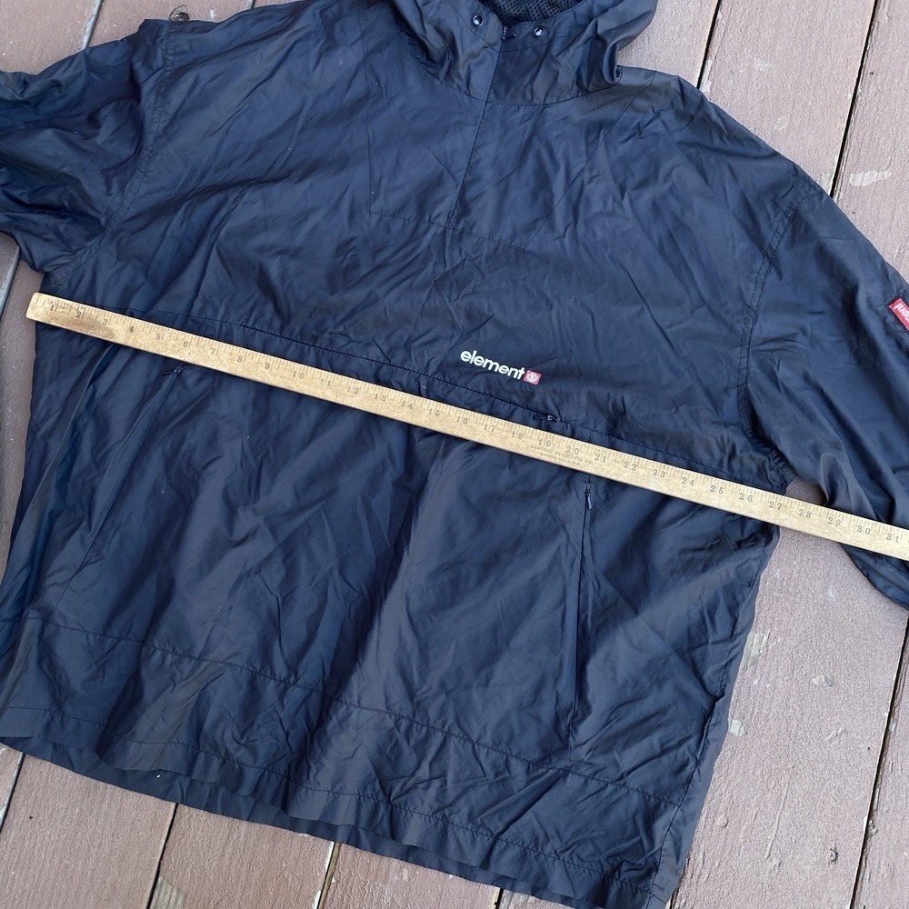 Vintage Element Skateboards Hooded Anorak Jacket Windbreaker Black XL Parka - Picture 9 of 13